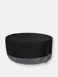 Round 2-Tone Outdoor Fire Pit Cover - 80-Inch - Black