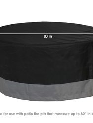 Round 2-Tone Outdoor Fire Pit Cover - 80-Inch