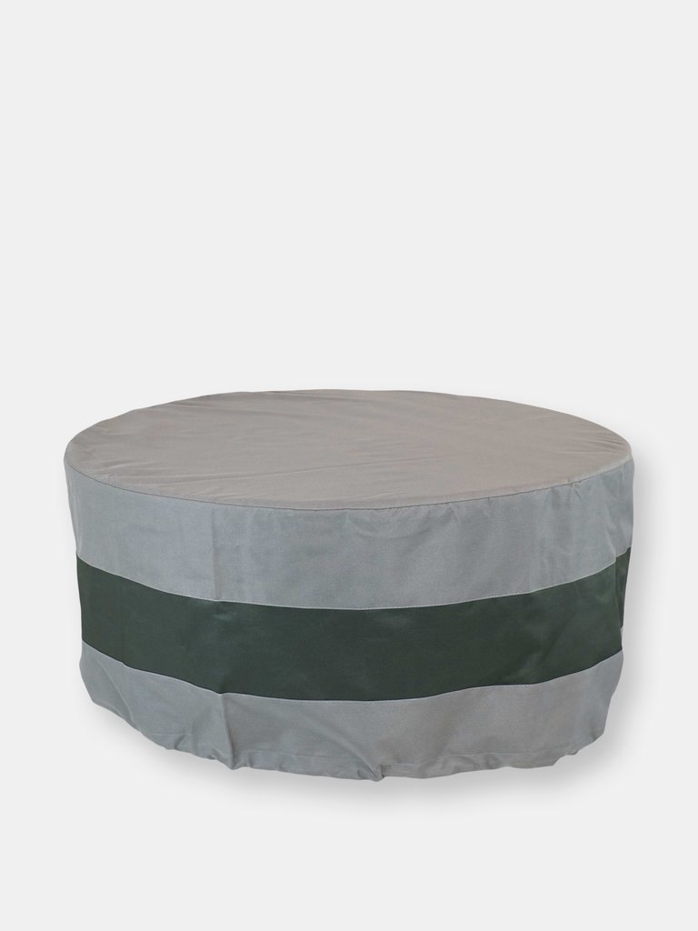 Round 2-Tone Outdoor Fire Pit Cover - Grey