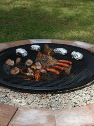 Round Cooking Grate X Marks Outdoor Steel Fire Pit Grill Accessory Campfire 30"