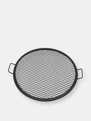 Round Cooking Grate X Marks Outdoor Steel Fire Pit Grill Accessory Campfire 30" - Black