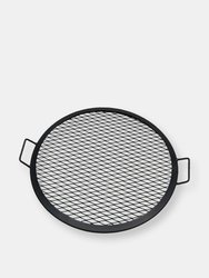 Round Cooking Grate X Marks Outdoor Steel Fire Pit Grill Accessory Campfire 30" - Black