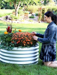 Round, Galvalume Steel Raised Garden Bed