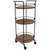 Round Metal 3-Tiered Bar Cart With Wheels - 34.5" - Brown