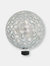 Round Mirrored Diamond Mosaic Outdoor Gazing Globe Ball - 10" - 2 PK - Silver