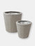 Round Polyrattan Indoor Planters - 1 Large/1 Small Planter - Grey