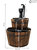 Rustic 2 -Tier Wood Barrel w/ Pump Outdoor Water Fountain - 34"