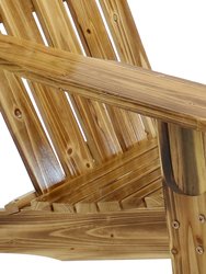 Rustic Wooden Adirondack Chair with Light Charred Finish