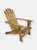 Rustic Wooden Adirondack Chair with Light Charred Finish - Brown