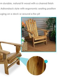 Rustic Wooden Adirondack Chair with Light Charred Finish