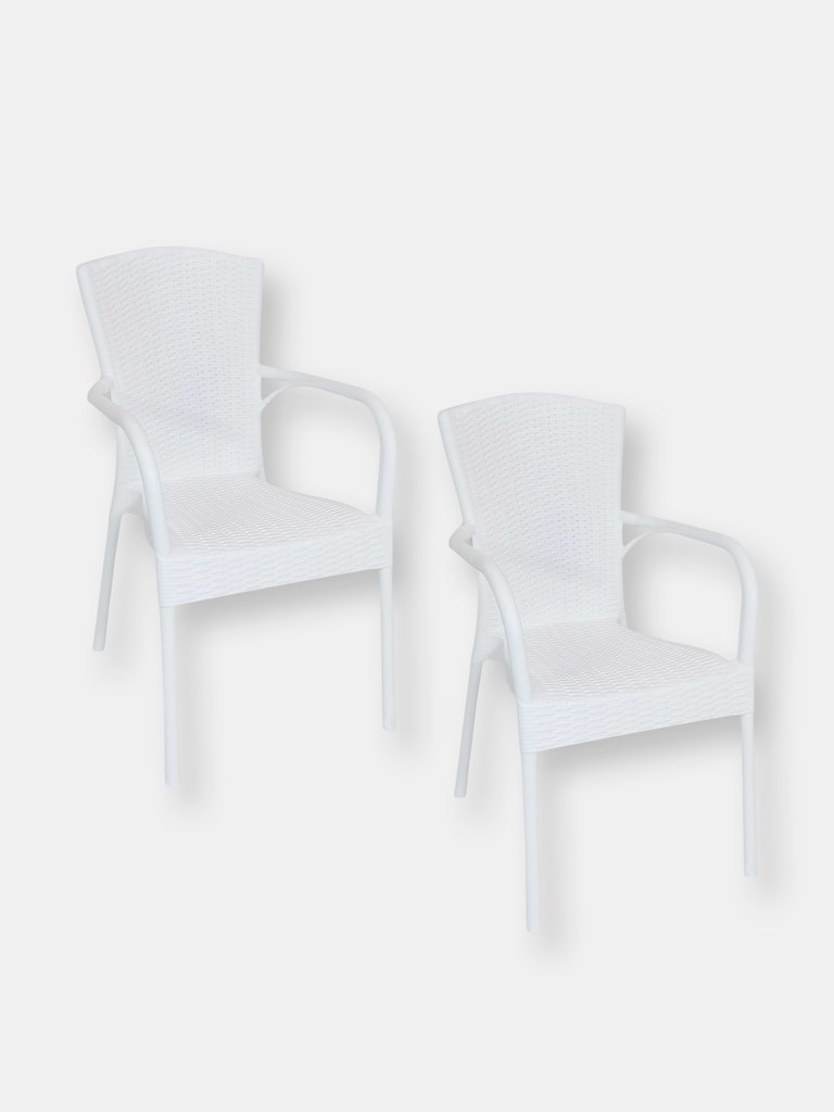 Segesta Plastic Patio Armchair Indoor/Outdoor - White