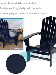 Set of 2 Adirondack Chair Outdoor Wooden Furniture Coastal Bliss Navy Patio