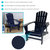 Set of 2 Adirondack Chair Outdoor Wooden Furniture Coastal Bliss Navy Patio
