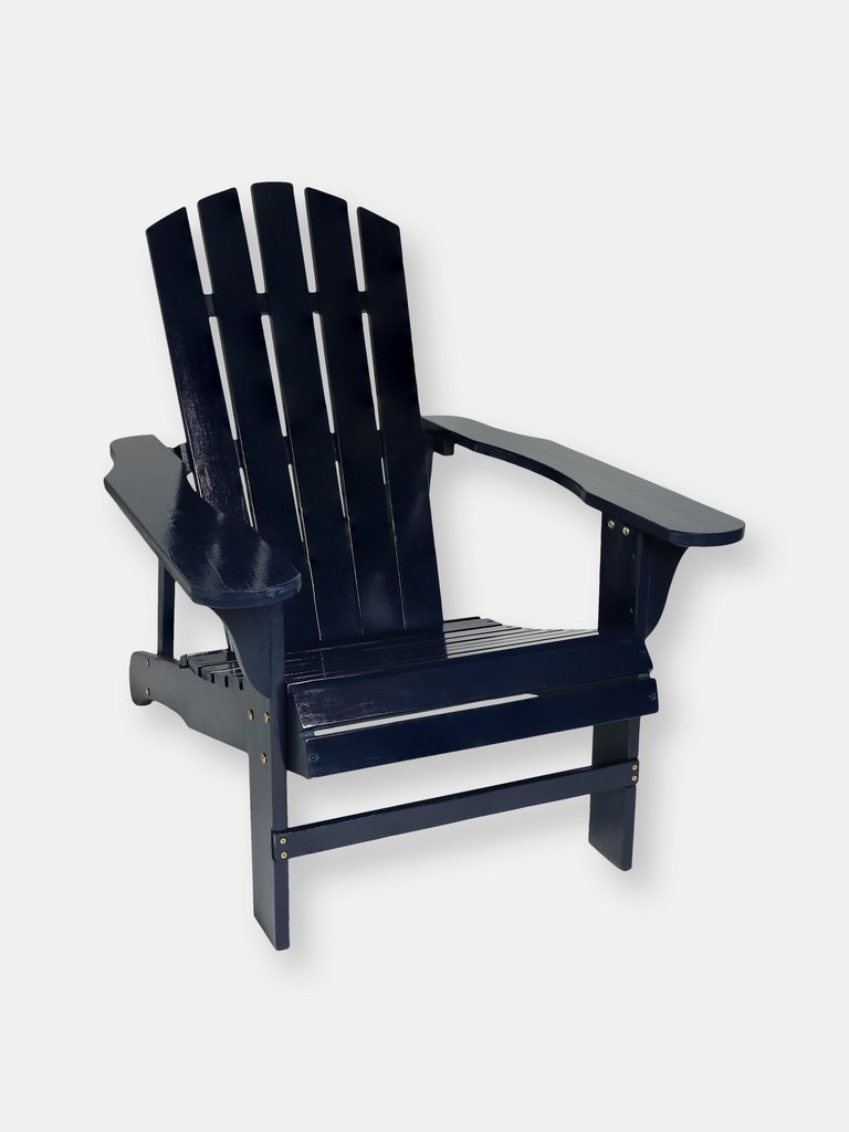 Set of 2 Adirondack Chair Outdoor Wooden Furniture Coastal Bliss Navy Patio - Dark Blue