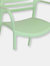 Set of 2 Patio Chair Green Stackable Outdoor Seat Armchair Backyard Porch Deck