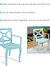 Set of 4 Patio Chair Blue Stackable Outdoor Seat Armchair Backyard Porch Deck