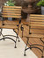 Set of 4 Patio Folding Bistro Armchair Chestnut Wood Outdoor Portable Seating
