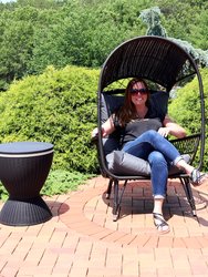 Shaded Comfort Wicker Outdoor Egg Chair With Legs