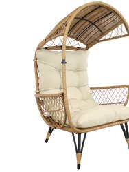Shaded Comfort Wicker Outdoor Egg Chair With Legs - Light Brown