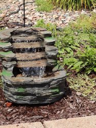 Shale Falls Outdoor Fountain with LED Lights