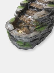 Shale Falls Outdoor Fountain with LED Lights