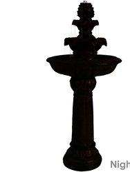 Solar Power Outdoor Water Fountain with Battery 42" Ornate Elegance Rustic