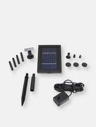 Solar Pump and Solar Panel Kit - 5 Spray Heads - 40 GPH - 24" Lift - Black