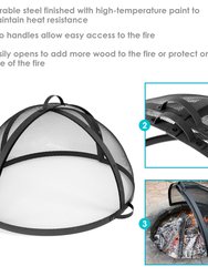 Spark Screen 40" Diameter Steel Easy Access Lid Protector for Fire Pit