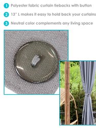 Spun Polyester Curtain/Drape Tiebacks with Buttons
