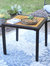 Square Patio Dining Table - Acacia Wood and Faux Wicker