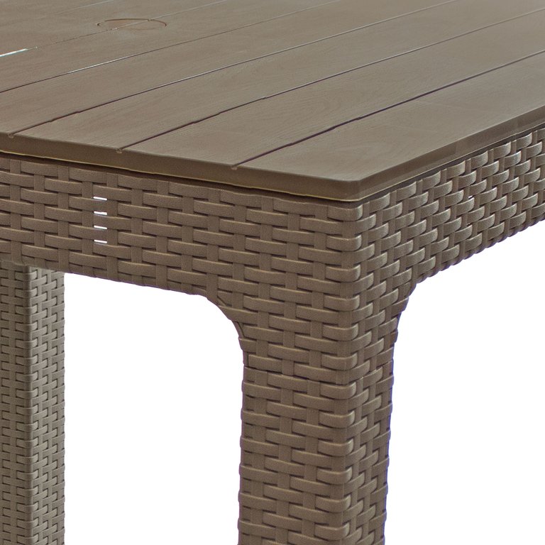 Square Polypropylene Outdoor Dining Table - Champagne - 29.5"