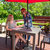 Square Polypropylene Outdoor Dining Table - Champagne - 29.5"