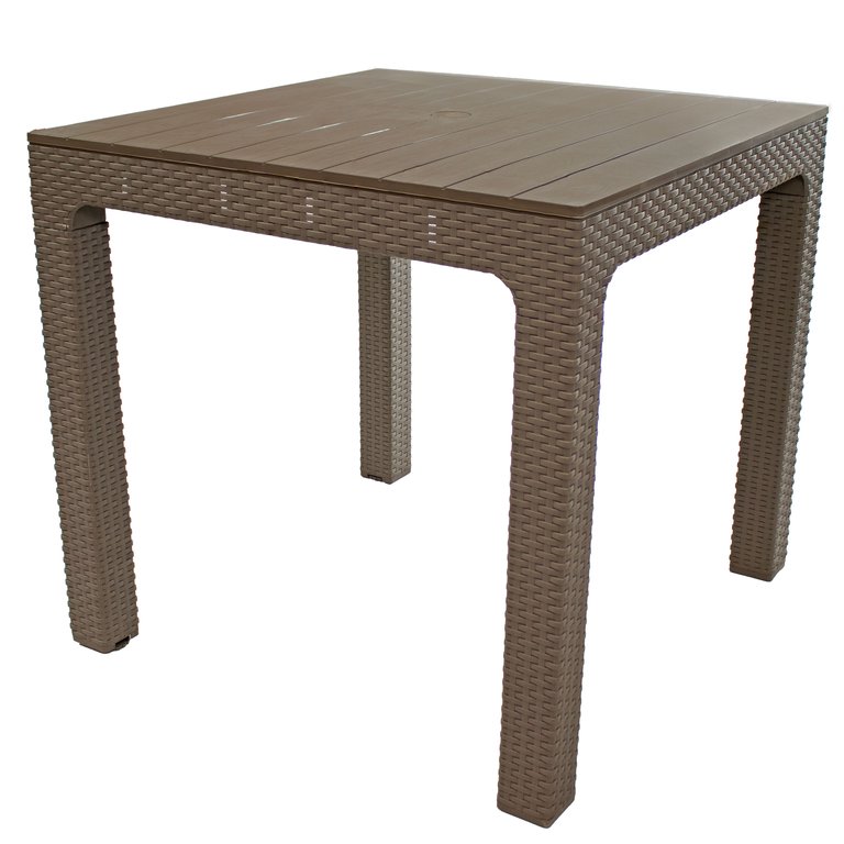 Square Polypropylene Outdoor Dining Table - Champagne - 29.5" - Light Grey