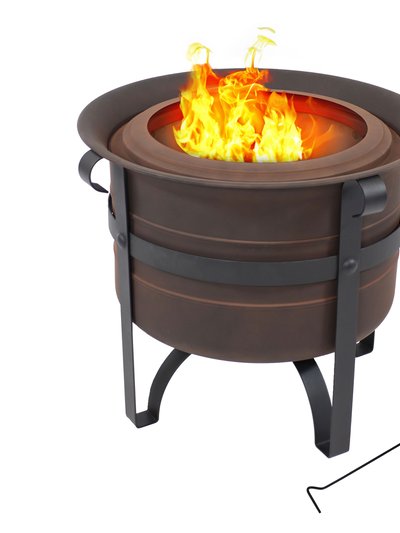 Sunnydaze Decor Steel Cauldron-Style Smokeless Fire Pit With Poker product