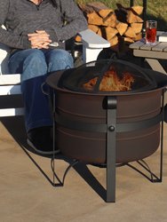 Steel Cauldron-Style Smokeless Fire Pit With Spark Screen