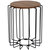 Steel Wire End Table With Faux Woodgrain Tabletop - Brown