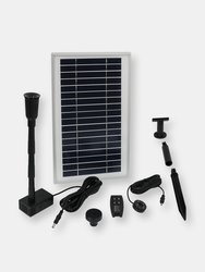 Sunnydaze 105 GPH Solar Pump and Panel Kit with Battery Pack - 55 in Lift - Black