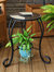 Sunnydaze 12.75 in Mosaic Ceramic Tile Round Patio Side Table Plant Stand