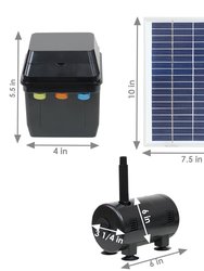 Sunnydaze 132 GPH Solar Pump and Panel Kit with Battery and Light