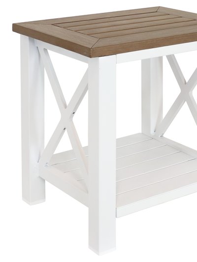 Sunnydaze Decor Sunnydaze 17.25 in Polystyrene Corner Stool with Storage Shelf - Farmhouse product