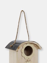 Sunnydaze 2-Level Wooden Bungalow Hanging Birdhouse - 7 in