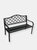 Sunnydaze 2-Person Lattice Cast Iron Outdoor Garden Bench - Black - Black