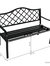 Sunnydaze 2-Person Lattice Cast Iron Outdoor Garden Bench - Black