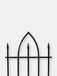 Sunnydaze 2-Piece Gothic Arch Iron Garden Border Fencing - 6 ft - Black
