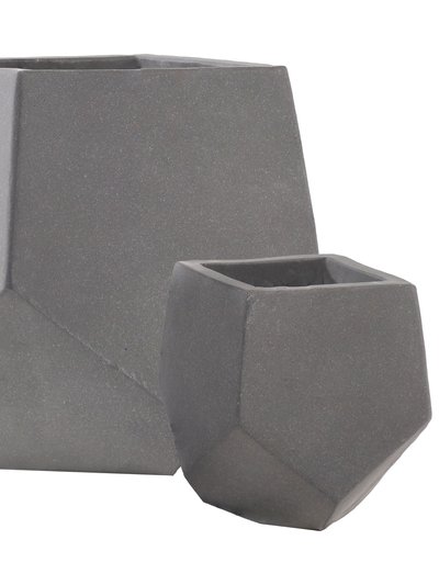 Sunnydaze Decor Sunnydaze 2-Piece Square-Top Cement Planters - Moondust product