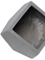 Sunnydaze 2-Piece Square-Top Cement Planters - Moondust