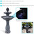 Sunnydaze 2-Tier Arcade Solar Water Fountain w/ Battery 45" Black Finish w/ LED