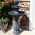 Sunnydaze 2-Tier Arcade Solar Water Fountain w/ Battery 45" Black Finish w/ LED