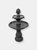 Sunnydaze 2-Tier Solar Outdoor Water Fountain with Battery - 35" - Black Finish - Black