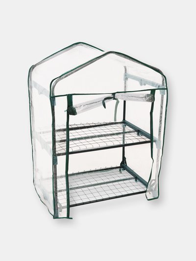 Sunnydaze Decor Sunnydaze 2-Tier Steel PVC Cover Mini Greenhouse and Roll-Up Zipper - Clear product